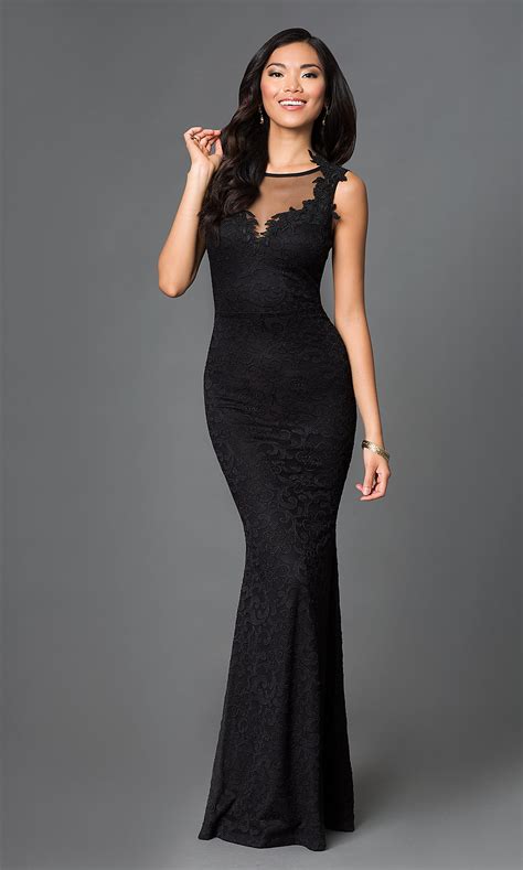 Long lace dress in Black for Women 